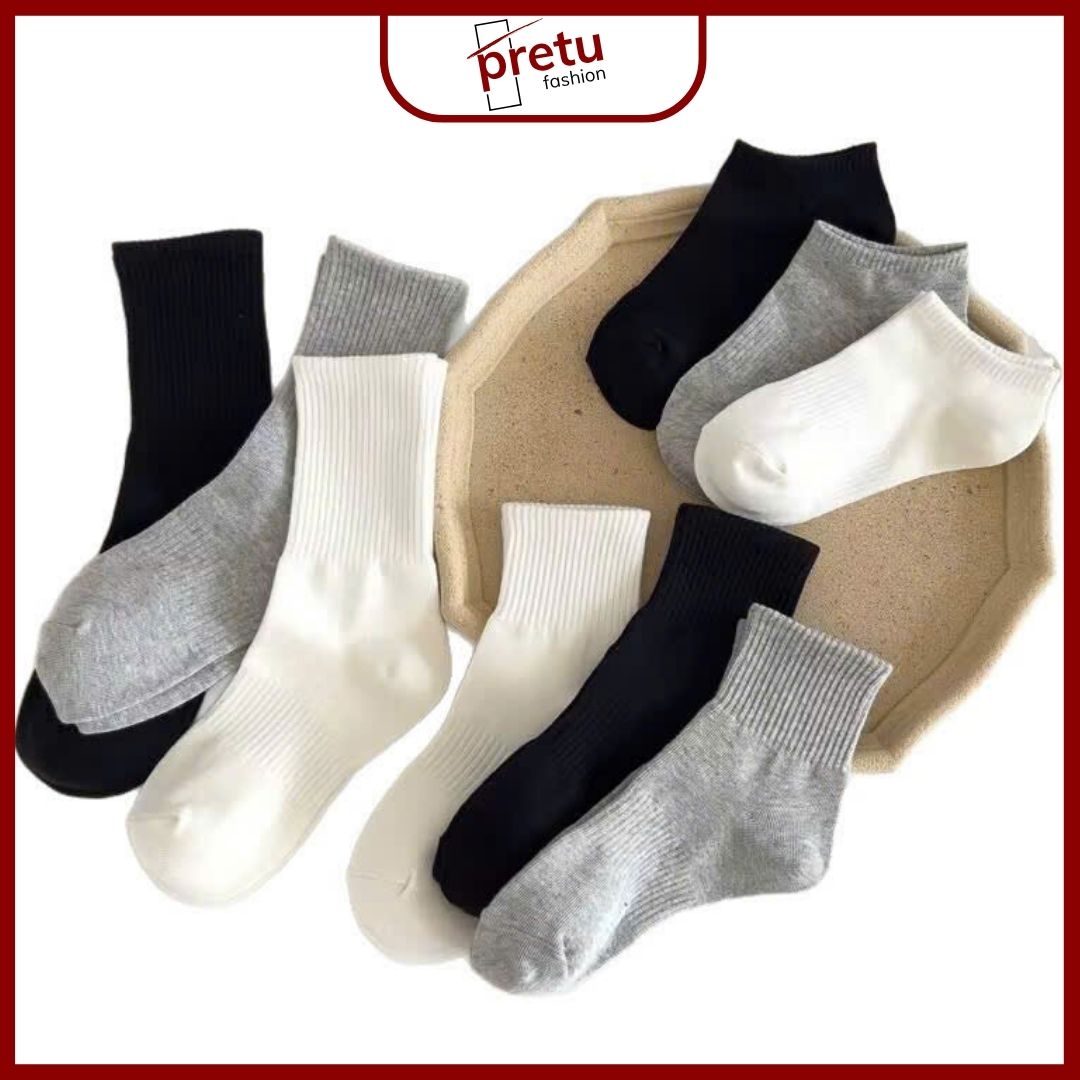 Tất vớ trơn trắng đen thể thao nam nữ cổ lửng unisex 1 Tất vớ trơn trắng đen thể thao nam nữ cổ lửng unisex